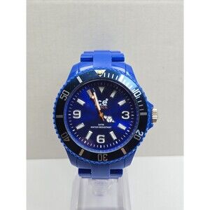 Mens Ice Watch Classic Solid Big Blue 46mm Rotating Bezel Watch New Battery